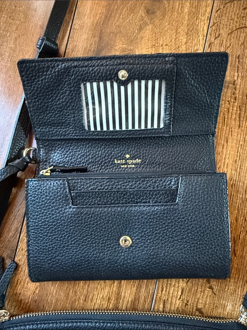 kate spade Black Leather Crossbody and Wallet Set
